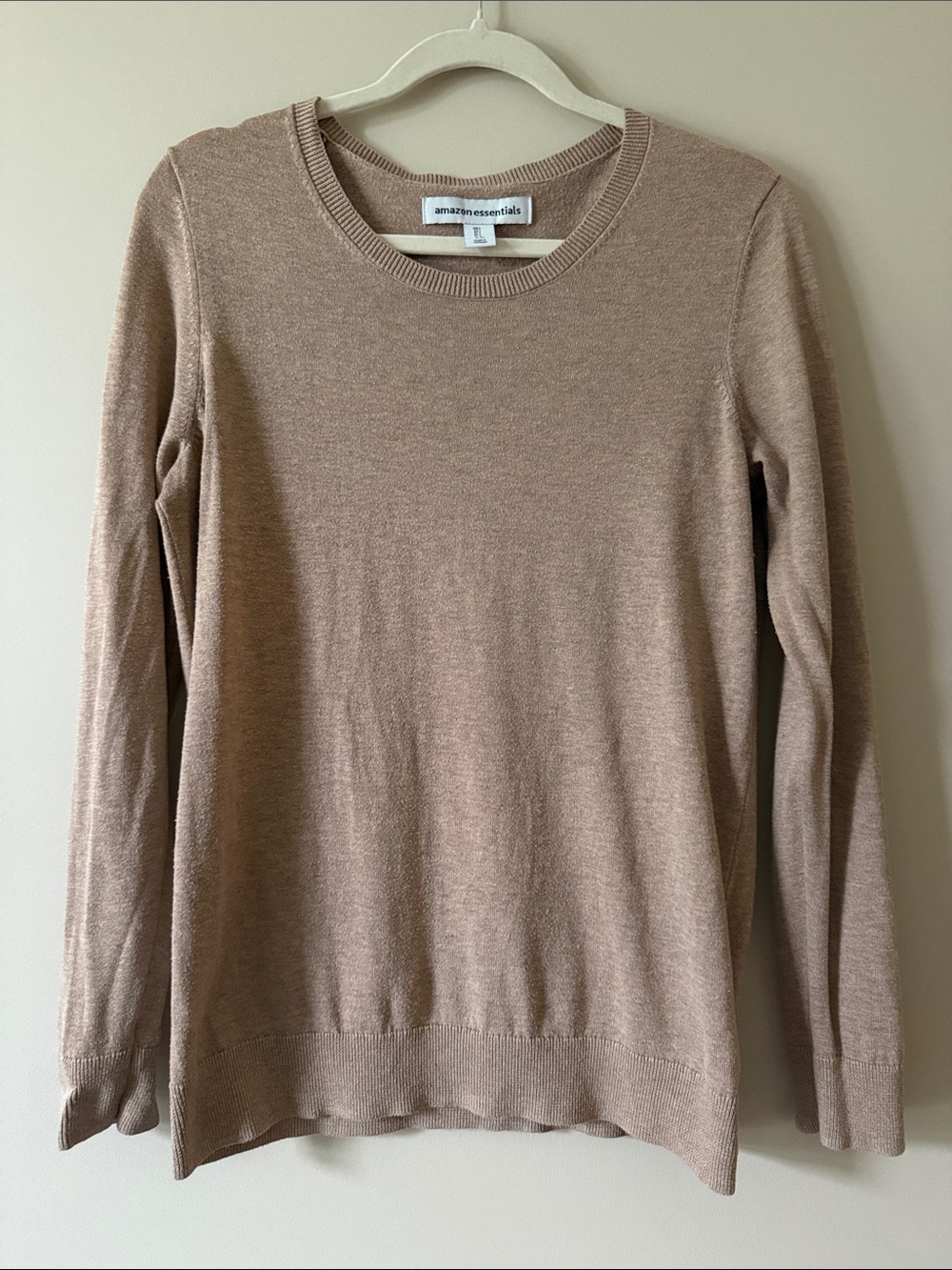 Amazon Essentials Women's Crewneck Sweater in Taupe Brown